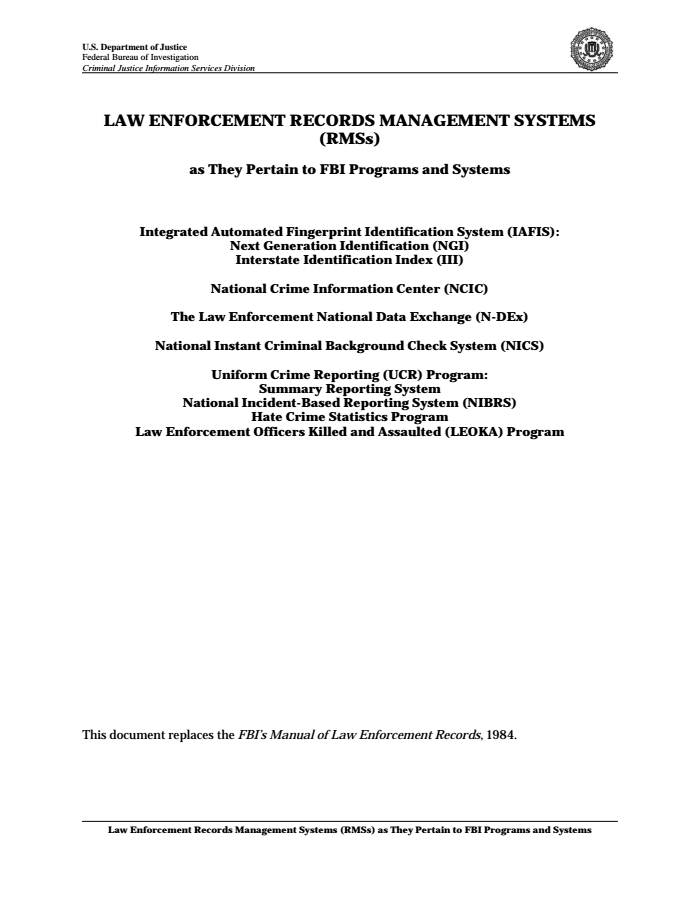 law enforcement and criminal background information