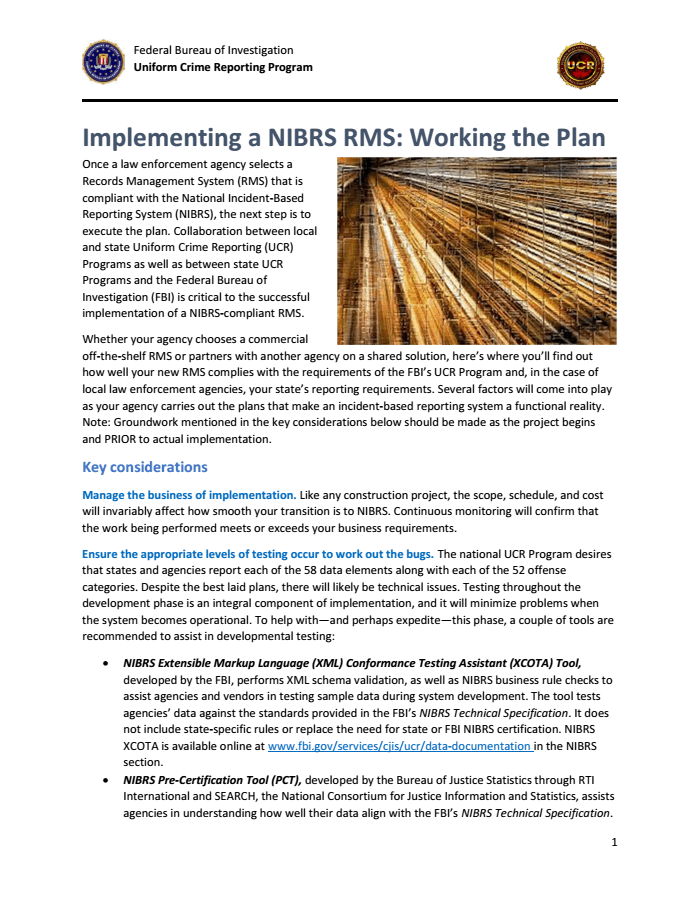 Statewide NIBRS RMS Technical Document