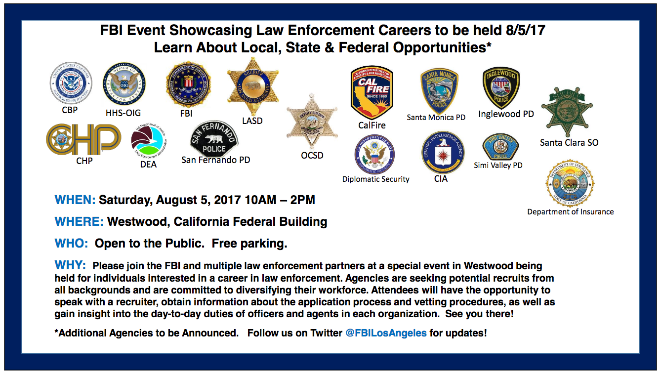 FBI Los Angeles Hosts Law Enforcement Career Recruitment Event — FBI