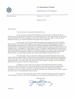 Director Comey Letter to State Governors Requesting Additional Case Information from Prosecutors (2/26/16)