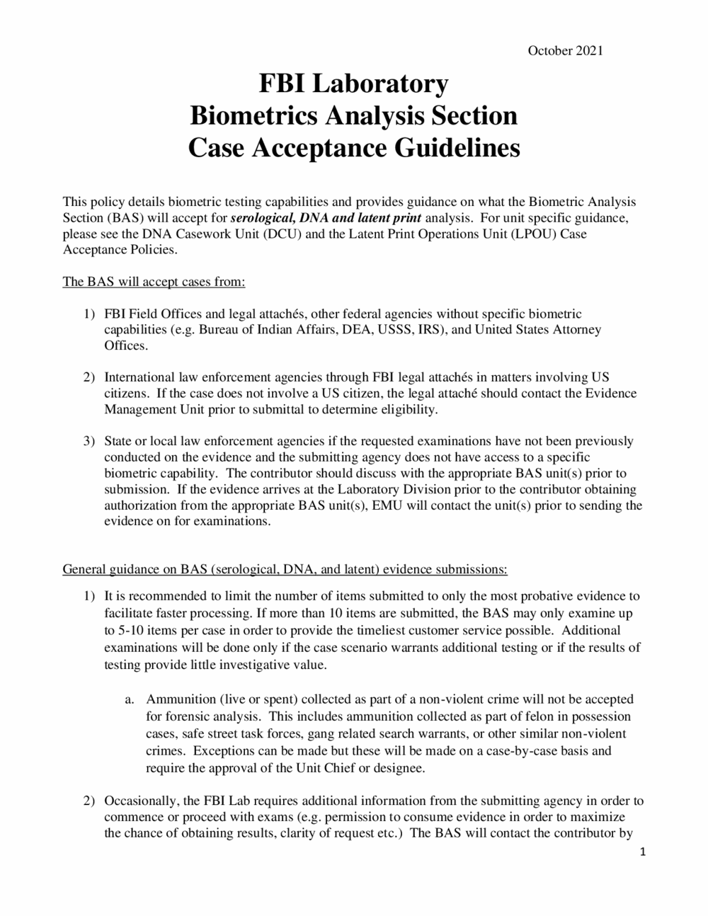 dcu case acceptance guidance fbi cover letter for criminal justice