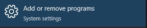 If the application does not contain an uninstall option, then follow the steps below to attempt to uninstall the application: 

Click on the Start menu (Windows button) and type aAdd or remove programsa to bring up the Add and Remove programs menu.  
