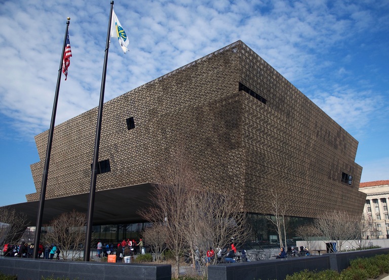 Participants in the African-American FBI Special Agents Symposium visit the National Museum of African American History & Culture on February 17, 2017.