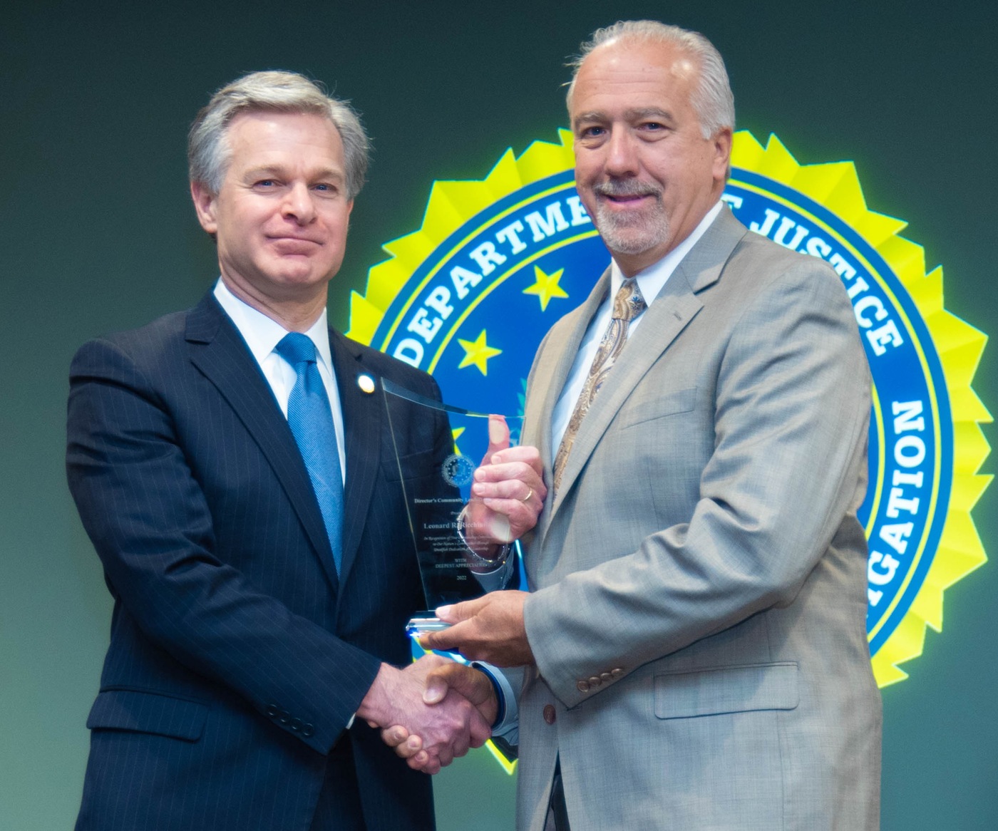 FBI Albany 2022 Director’s Community Leadership Award recipient Leonard R. Ricchiuti Jr.