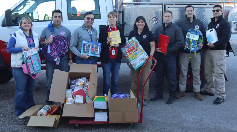 The Albuquerque chapter of the FBI Citizens Academy Alumni Association made a generous donation of school supplies, backpacks, and other items for students to the local school district in 2022.