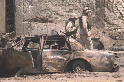 Car Bombing in Baghdad in August 2003 (AP Photo)