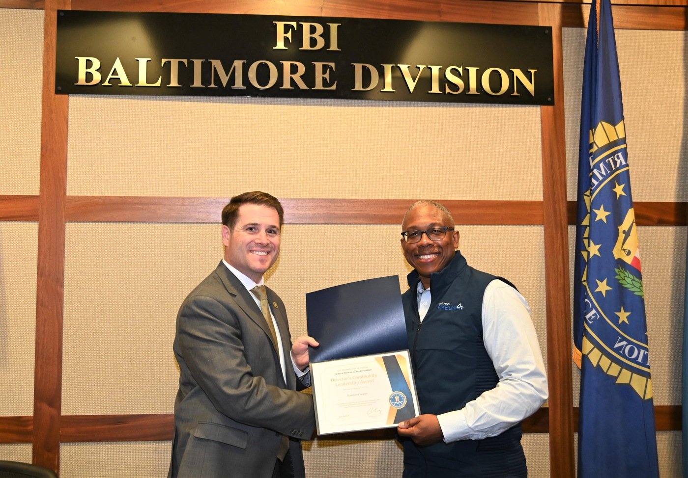 Baltimore SAC Presents DCLA Certificate to Community Leader