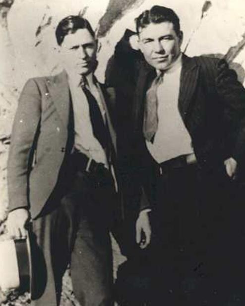 Clyde Barrow (Left) with William D. Jones, One of the Barrow Gang