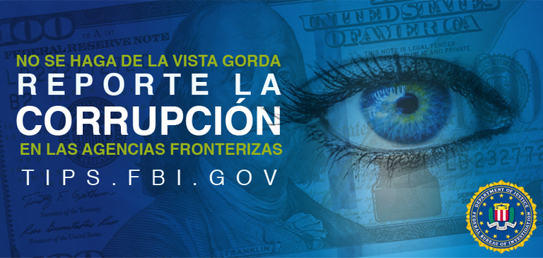 Report Border Corruption banner, in Spanish