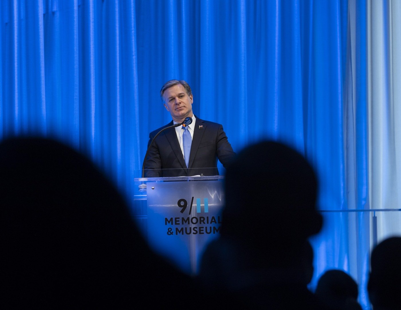 FBI Director Christopher Wray addressed the newest class of FBI agents and intelligence analysts at the 9/11 Memorial & Museum in New York City on Saturday, March 9, 2019.