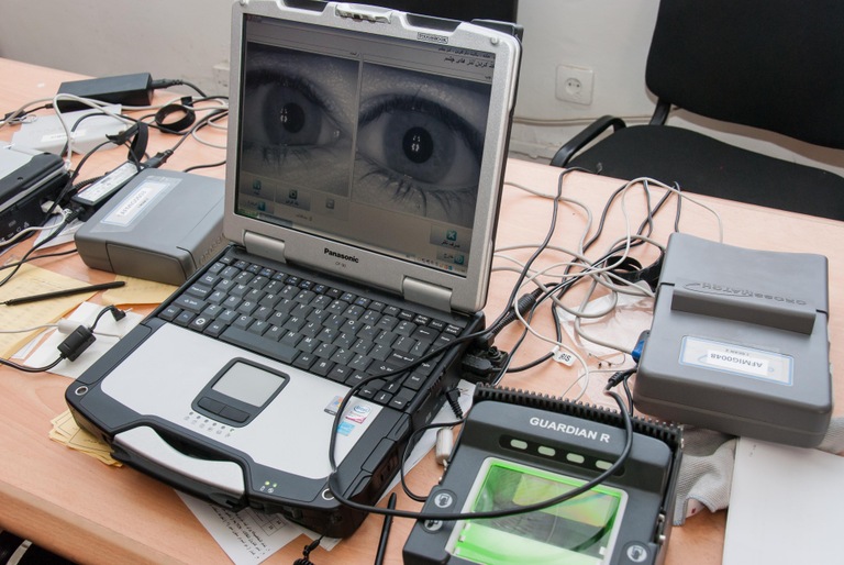 The Afghan biometrics program was formally established in late 2009 to collect the fingerprints, iris scans, and facial images of Afghan national security forces. The programas initial goal was to keep criminals and Taliban insurgents from infiltrating the army and police force. But information sharingawith partners like the FBIais also a key component of the program. The fully portable biometrics equipment includes laptop computers and digital fingerprint and retina scanners.