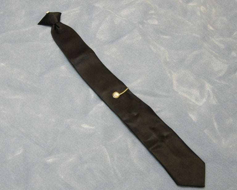 During the hijacking, Cooper was wearing this black J.C. Penney tie, which he removed before jumping; it later provided us with a DNA sample.