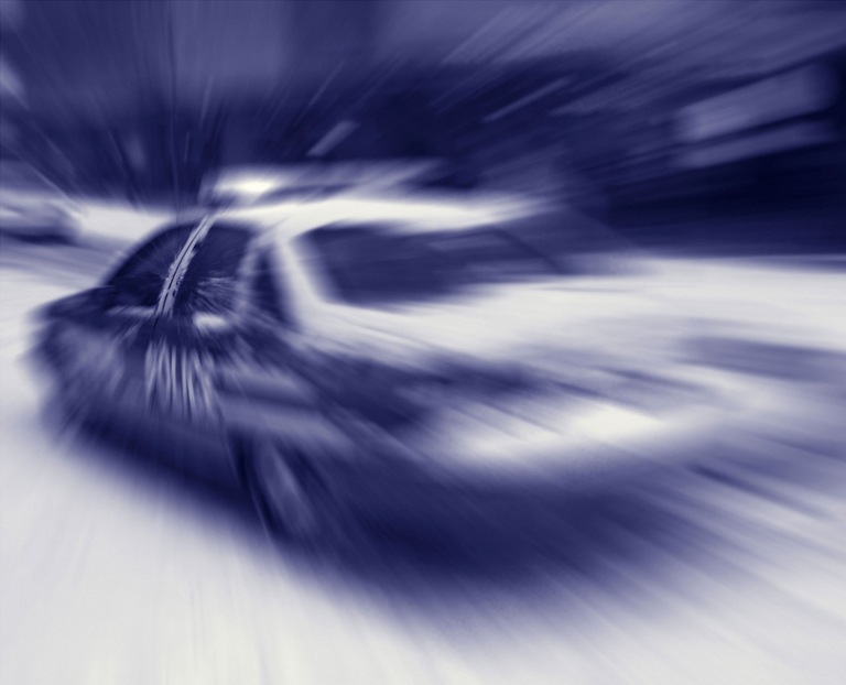 Blurred Police Car (Stock Image)
