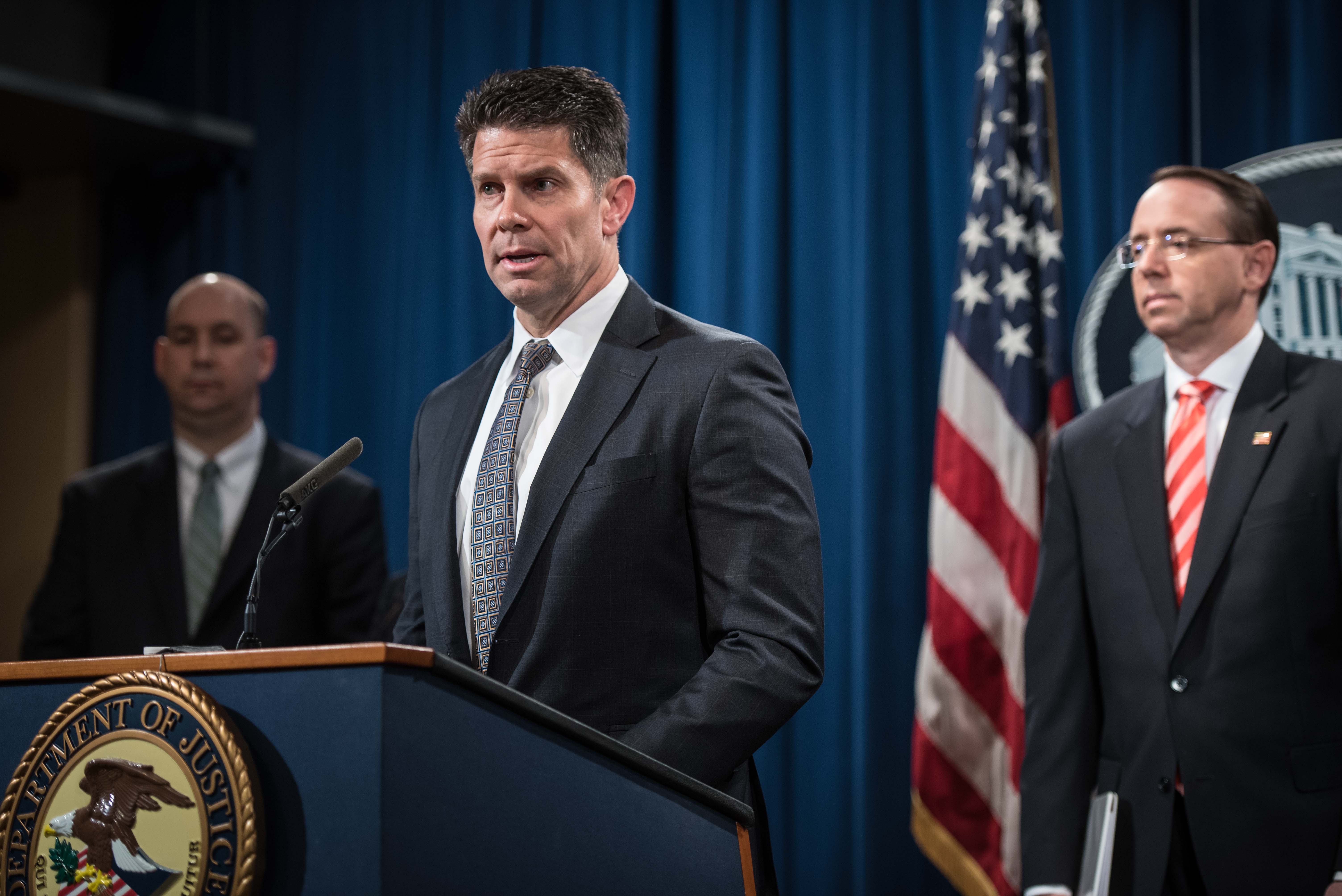 David Bowdich and Officials at Press Conference Announcing Charges Against Iranian Hackers
