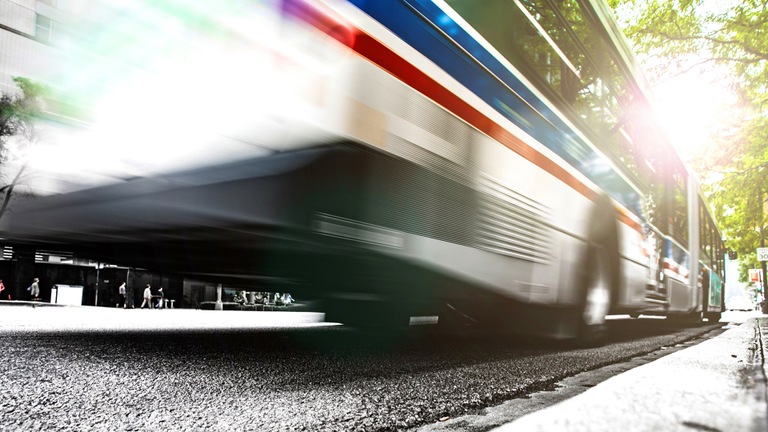 Bus in Motion (Stock Image)