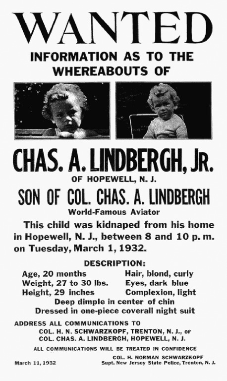 Lindbergh Baby Wanted Poster