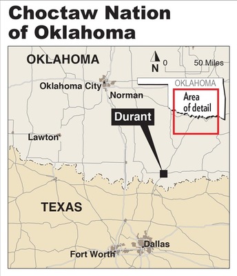 Choctaw Nation of Oklahoma Locator Map