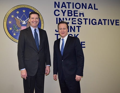 Director Comey with British Prime Minister Cameron at the NCIJTF
