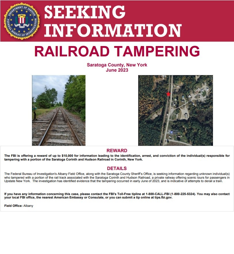 Seeking Information: Railroad Tampering