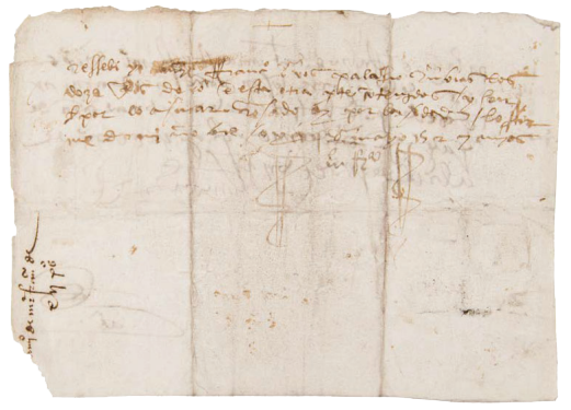 The FBI Boston photo shows the back of a document signed by Spanish conquistador Hernán Cortés. The FBI repatriated the document to the Mexican government on July 19, 2023.