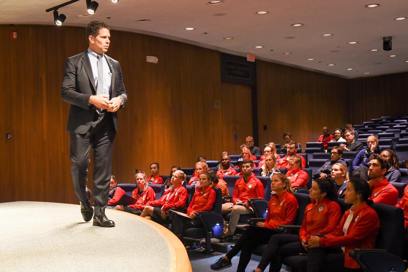 David Bowdich Speaks to Team USA at Career Information Session