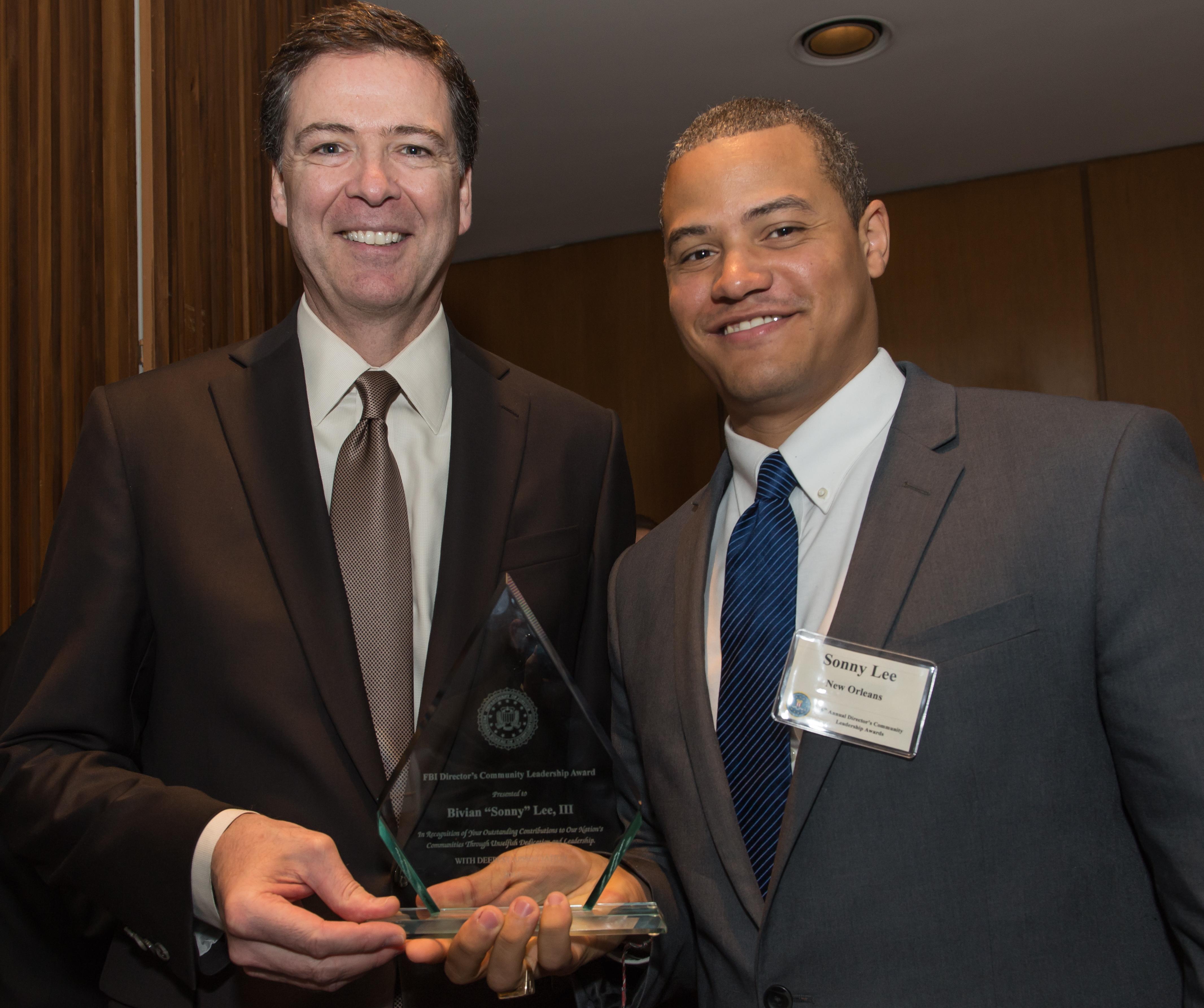 Director Comey with Award Winner Sonny Lee
