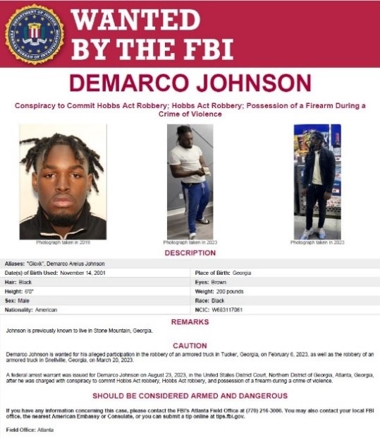 Demarco Johnson Wanted Poster
