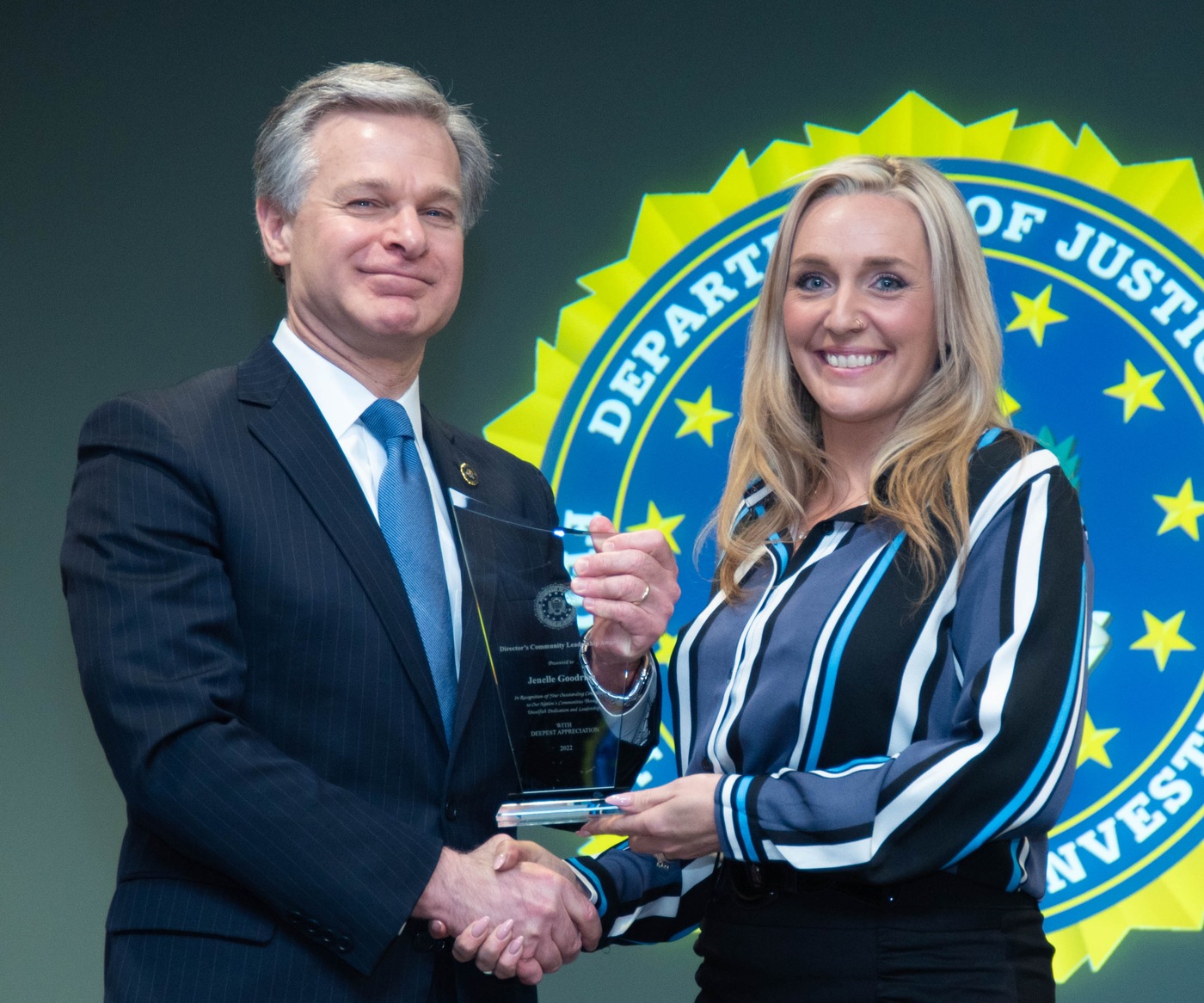 FBI Denver 2022 Director’s Community Leadership Award recipient Jenelle Goodrich.