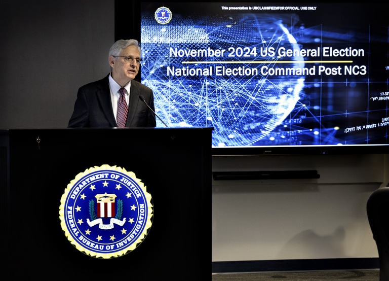 Attorney General Garland at 2024 Election Command Post Attorney General Garland at 2024 Election Command Post