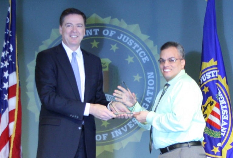 Elio Gonzalez Receives Director’s Community Leadership Award from Director Comey on April 15, 2016