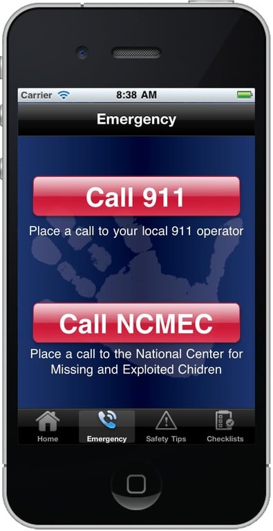 Emergency Call Page in Child ID App