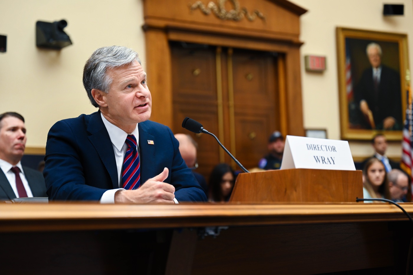 FBI Director Christopher Wray testifies before the House Judiciary Committee in Washington, D.C., on July 12, 2023.