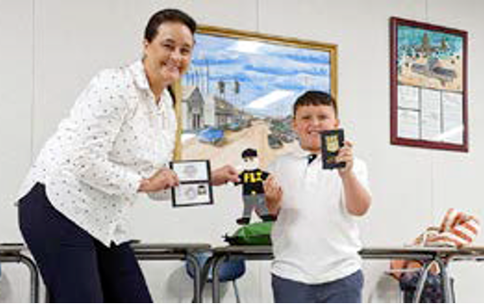 In 2023, FBI Oklahoma City recently welcomed Tannon Elrod and his special friend, Flat Stanley. As part of a school project, Flat Stanley traveled to FBI Headquarters in Washington, D.C. Back home in Oklahoma, the fun adventures continued when Flat Stanley got to see the FBI SWAT bearcat and the ERT response truck and received his own Bureau credentials.