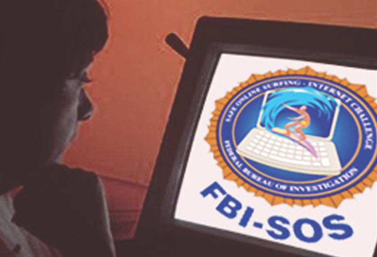 FBI-SOS website is on the computer screen.