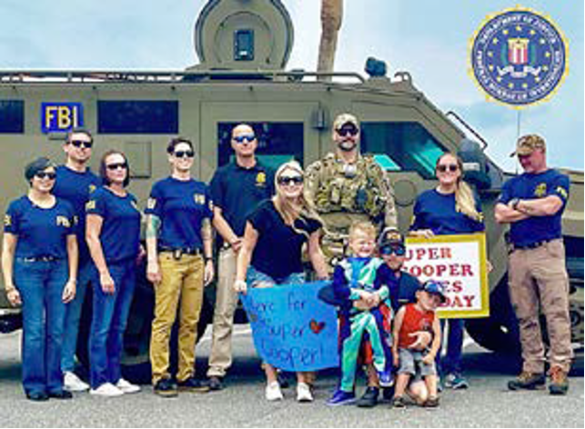 In 2023, FBI Tampa, local first response partners, and Legoland made 4-year-old Super Cooper’s Make-A-Wish wish of being a superhero come true. Cooper fought the bad guys “ninja style” to save hostages and celebrated his heroism at Legoland.