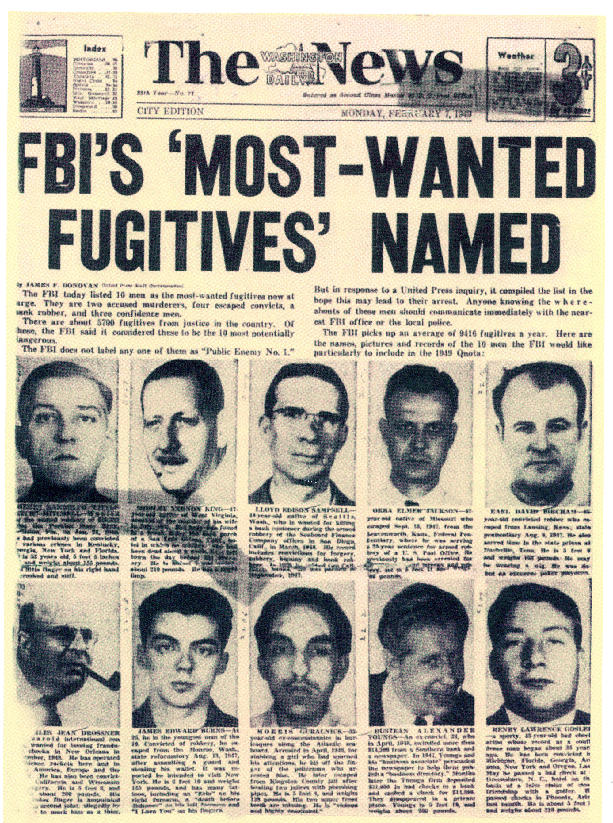 FBI Top Ten List Turns 70 —