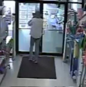 Suspect who may be responsible for two armed robberies in Georgia in August 2015 and May 2016. The suspect in each case is wearing a wide brim hat that is commonly called a boonie hat.