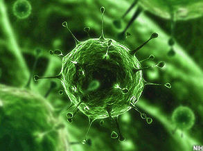 NIH photo of Hepatitis C. Stock photo.
