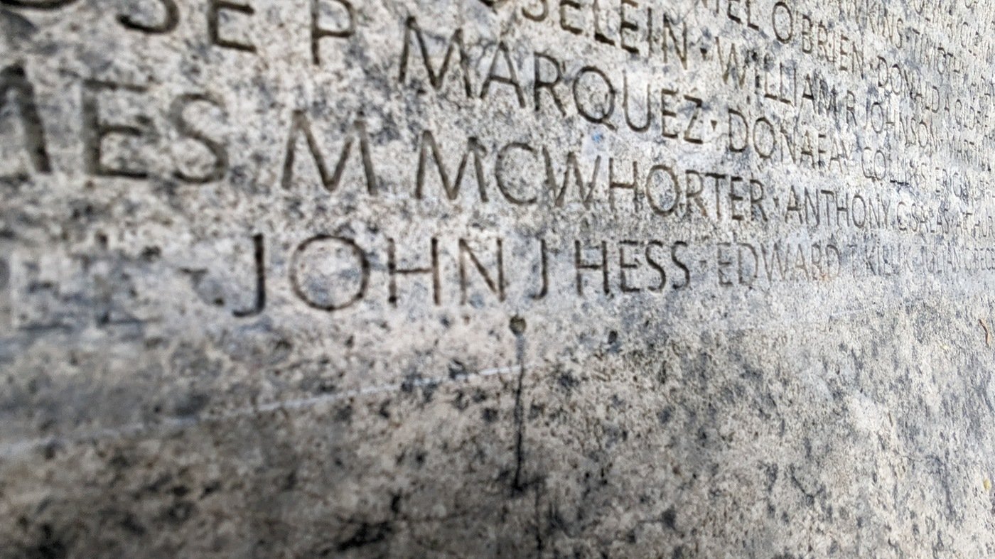 John "Jack" Hess' name was added this year to the National Law Enforcement Officers Memorial.