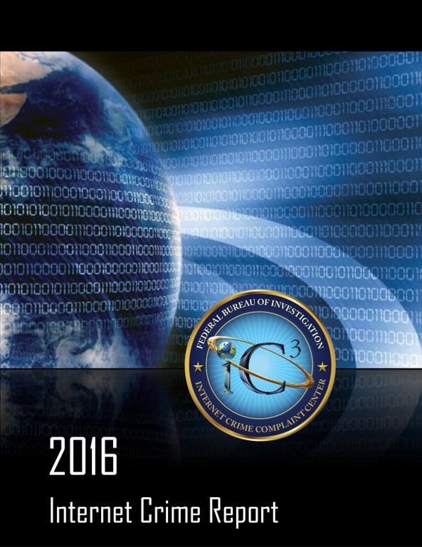 Screenshot of the front cover of the Internet Crime Complaint Center’s 2016 Internet Crime Report