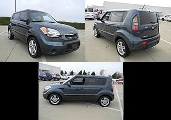 Blue 2011 Kia Soul (Texas license plate CN8 M857) rented by Keyes February 2-7, 2012. He drove the vehicle 2,847 miles. 