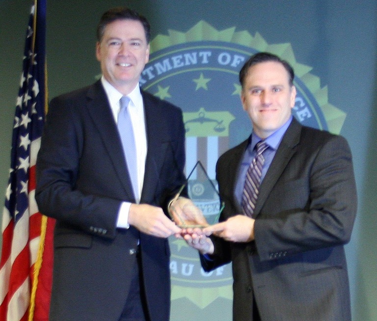 John Ducoff Receives Director’s Community Leadership Award from Director Comey on April 15, 2016
