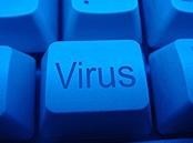 Keyboard with 'Virus' Key (Stock Image)