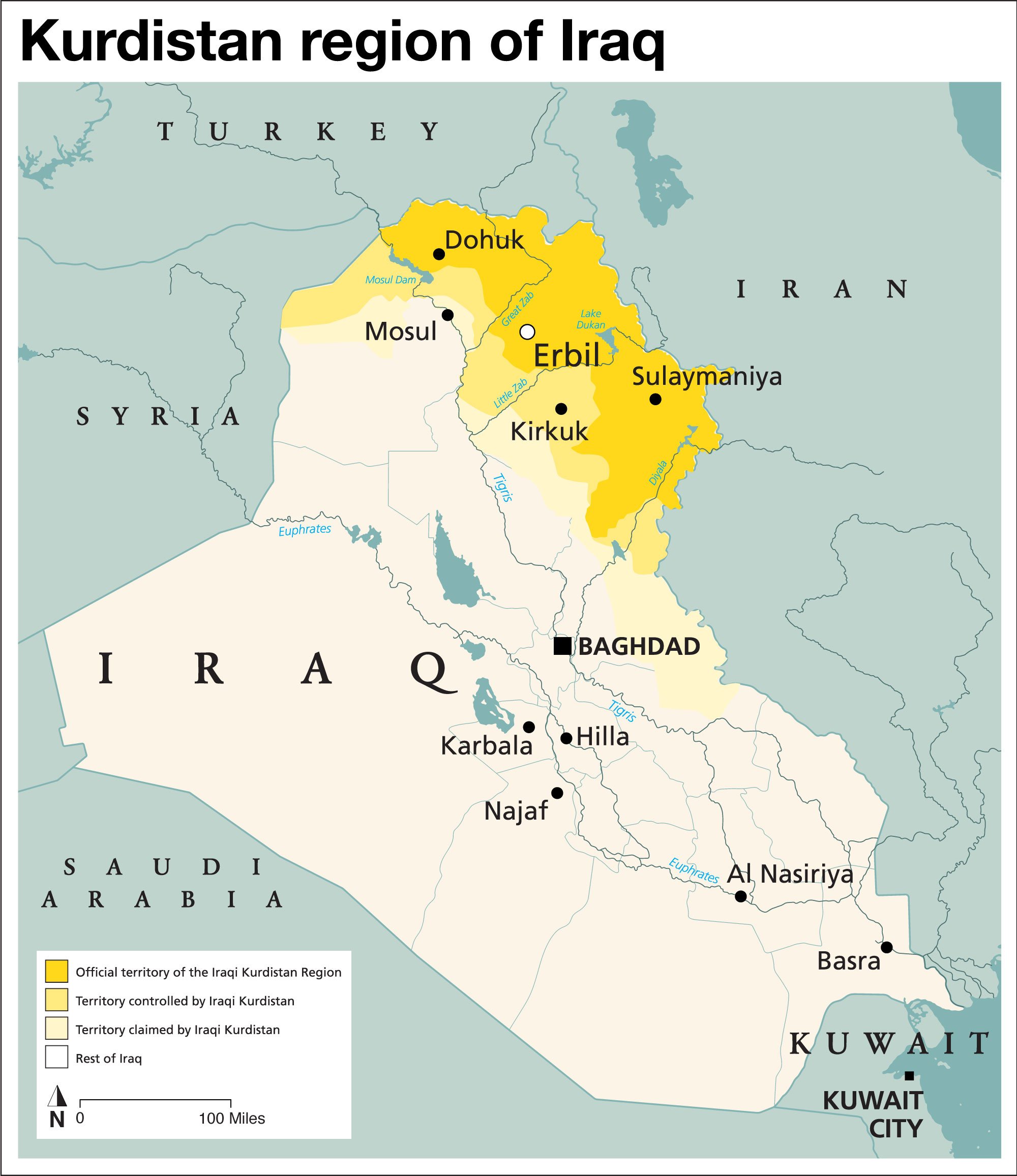 This map illustrates the location of the Kurdistan region of Iraq, where Russ Roggio established an illegal weapons factory and tortured a man in his employ.