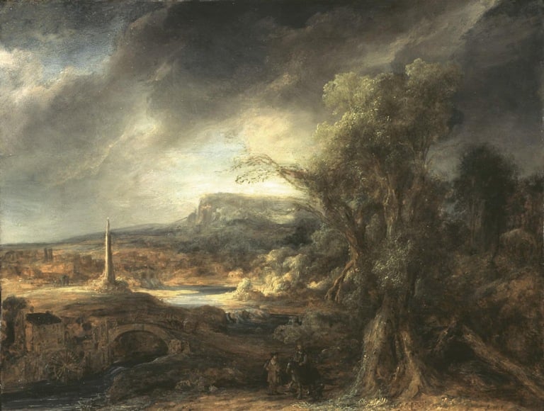Govaert Flinck, Landscape with an Obelisk, 1638