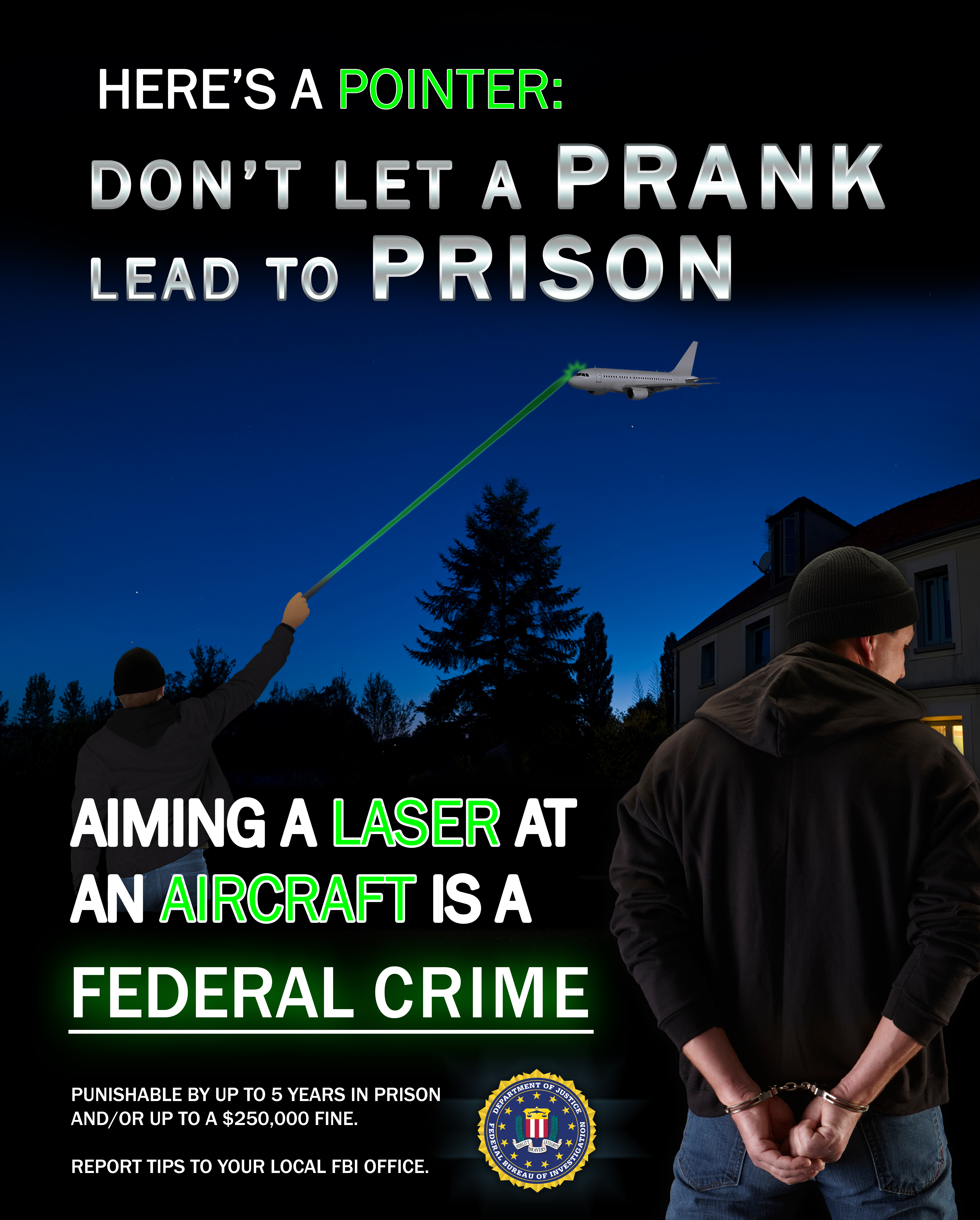 Protecting Aircraft from Lasers Poster (Rural)