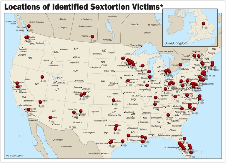 Sextortion Victims Map
