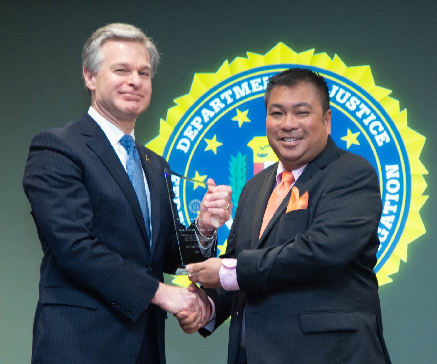 FBI Louisville 2022 Director’s Community Leadership Award recipient Asia Institute – Crane House, represented by Joel Buno.