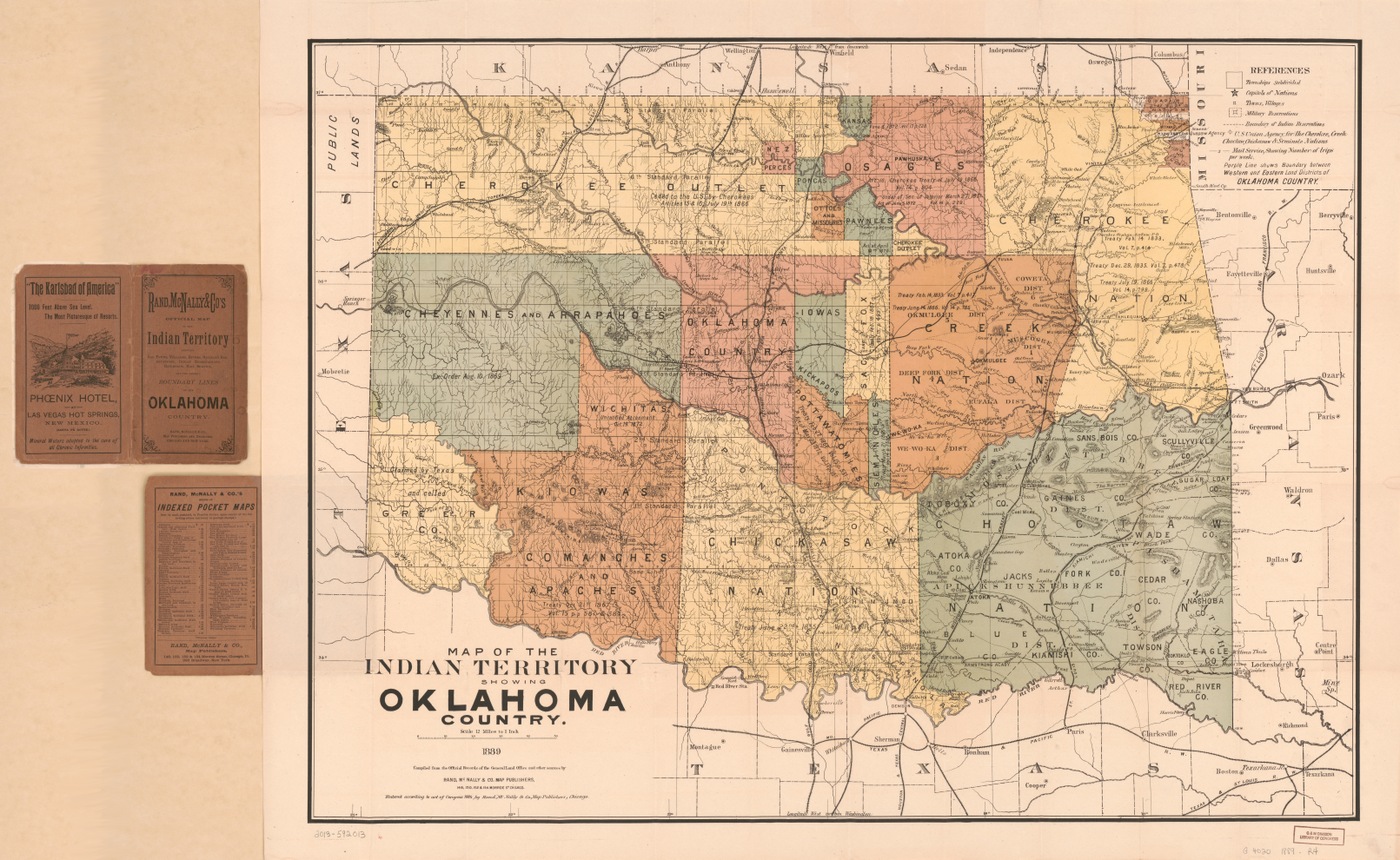 Map of Oklahoma Indian Territory 1889