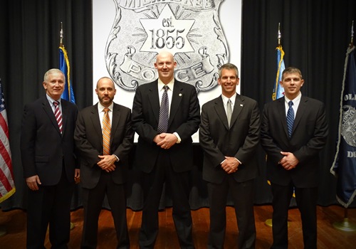 Milwaukee special agents pictured from left to right: Special Agent in Charge Robert Shields, Jr., Special Agent Richard Bilson, Special Agent Jason Soule, Special Agent Jonathan Adkins, and (Acting) Assistant Special Agent in Charge Robert Botsch. Photo submitted by photographer Patricia Botsch.